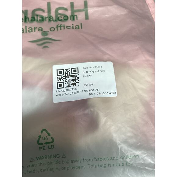 Halara Pink/Cream Golf Polo Shirt - V Neck, Short Sleeve - Picture 8 of 8